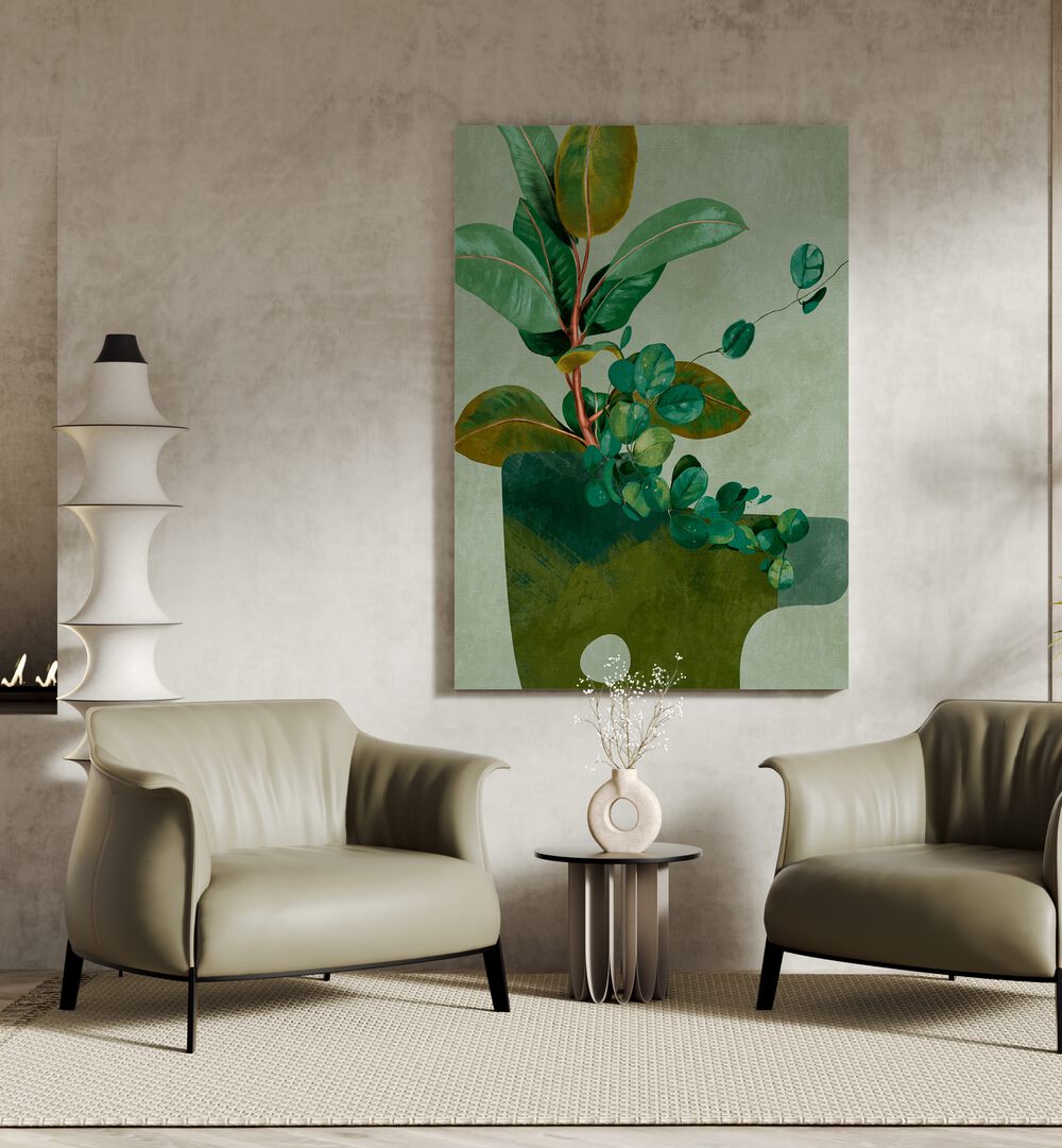 Transform your space with LEAVES MORE XII, FLORAL FLOWER PAINTINGS by Ana Rut Bre, celebrating nature's elegance.