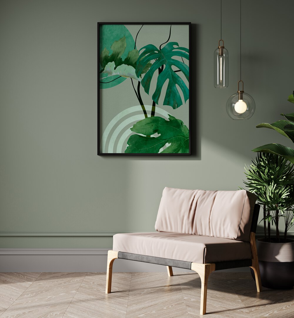 Transform your space with LEAVES MORE XII - KOPIE, FLORAL FLOWER PAINTINGS by Ana Rut Bre, showcasing vibrant greenery.