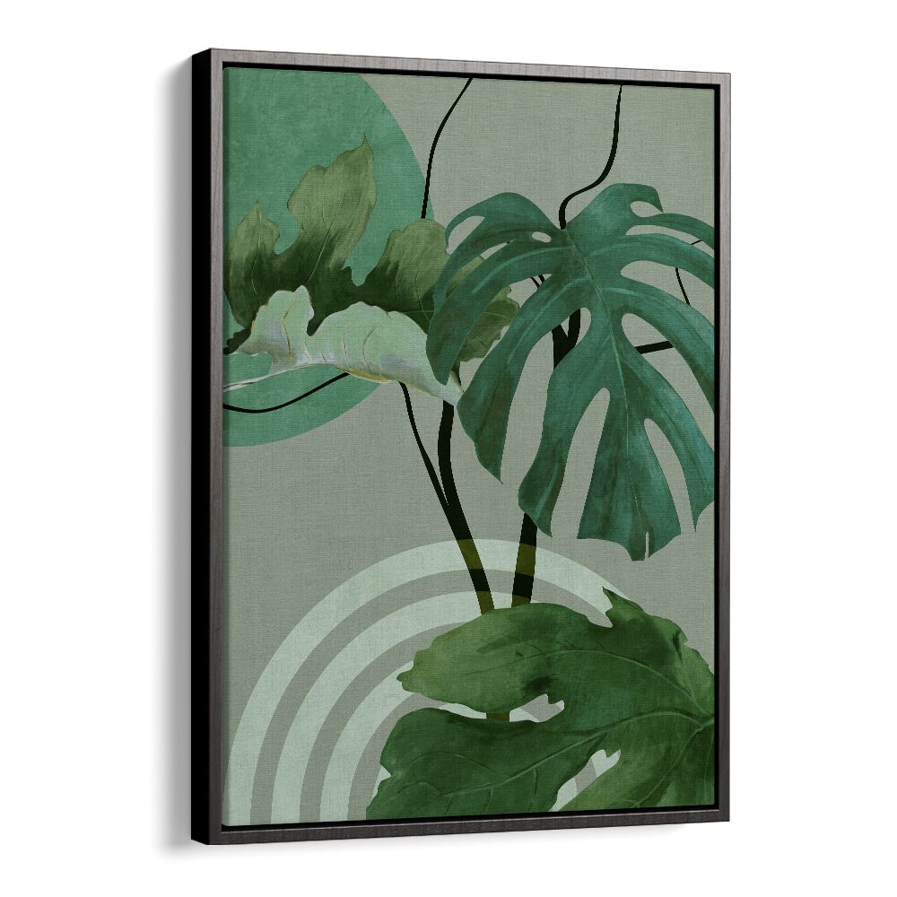 Transform your space with LEAVES MORE XII - KOPIE, FLORAL FLOWER PAINTINGS by Ana Rut Bre, framed in black.