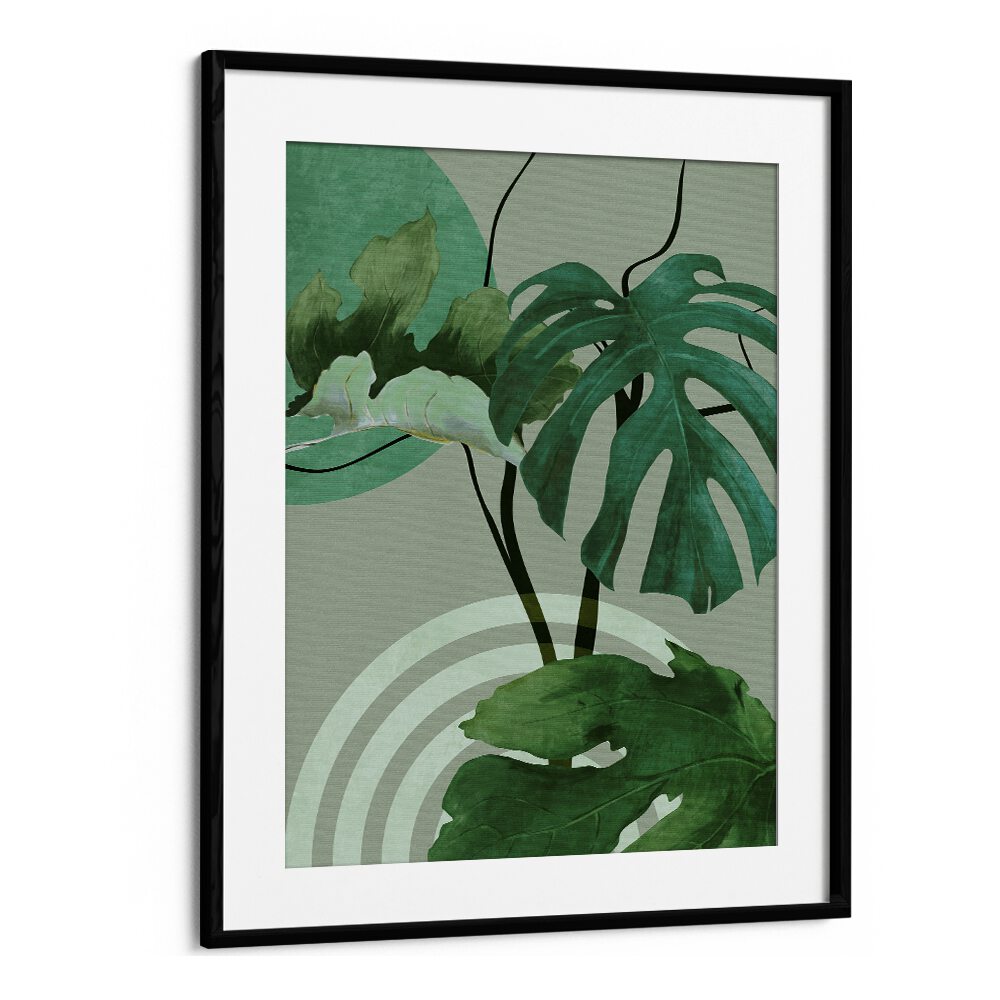 Transform your space with LEAVES MORE XII - KOPIE, FLORAL FLOWER PAINTINGS by Ana Rut Bre in a sleek black frame.
