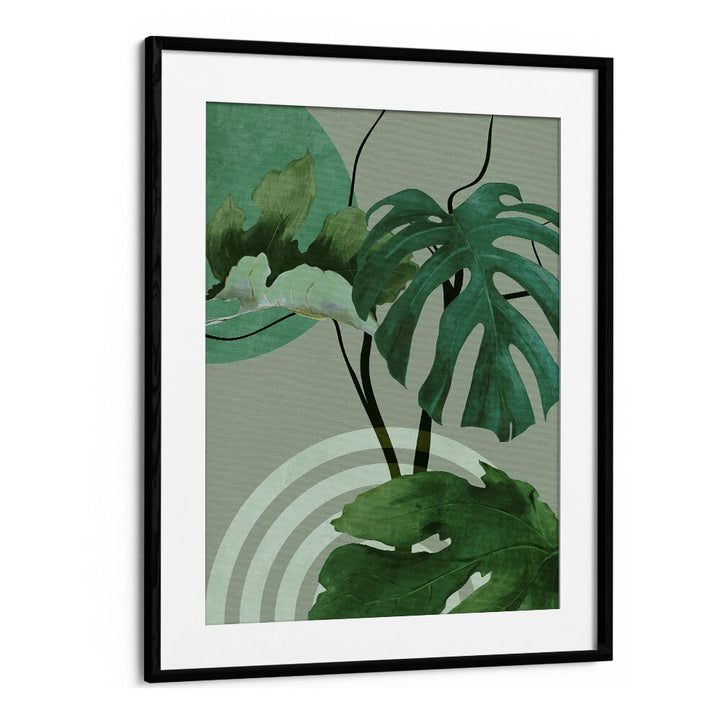 Transform your space with LEAVES MORE XII - KOPIE, FLORAL FLOWER PAINTINGS by Ana Rut Bre in a sleek black frame.