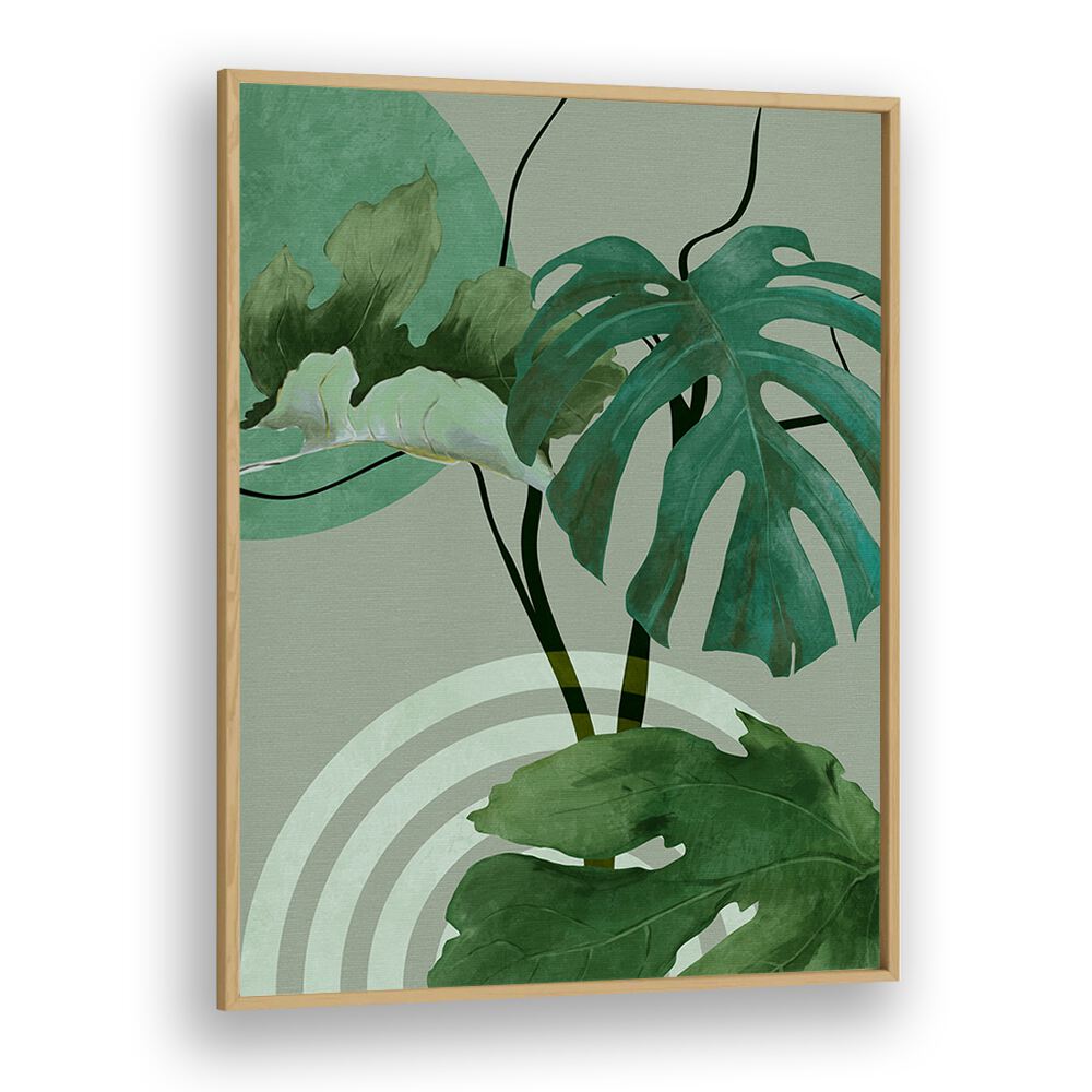 Transform your space with LEAVES MORE XII - KOPIE, FLORAL FLOWER PAINTINGS by Ana Rut Bre in a stylish oak frame.