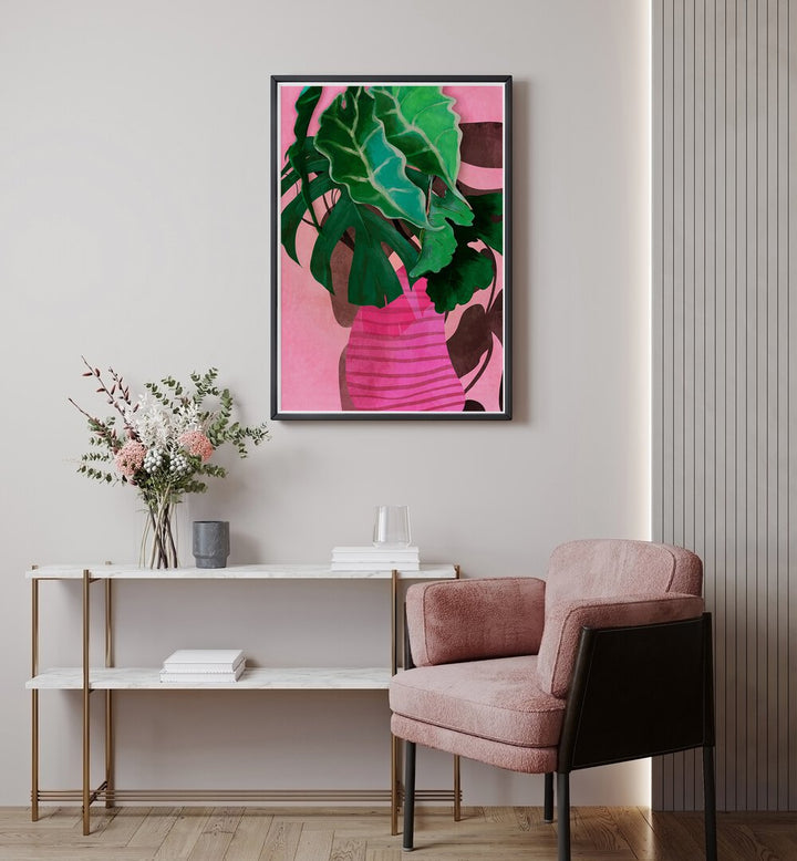 Bright and vibrant LEAVES MORE XIII, FLORAL FLOWER PAINTINGS by Ana Rut Bre enhances your living space beautifully.
