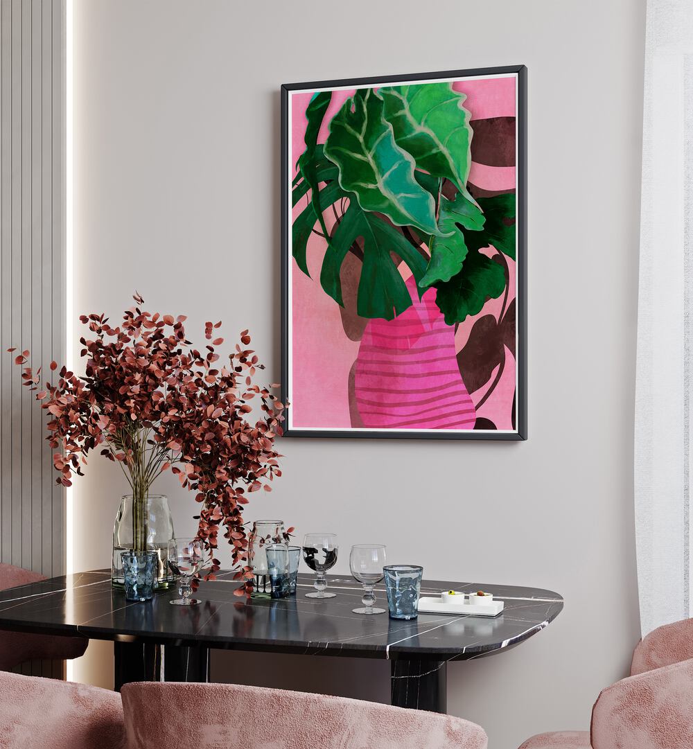 Brighten your decor with LEAVES MORE XIII, FLORAL FLOWER PAINTINGS by Ana Rut Bre, showcasing vibrant botanical art.