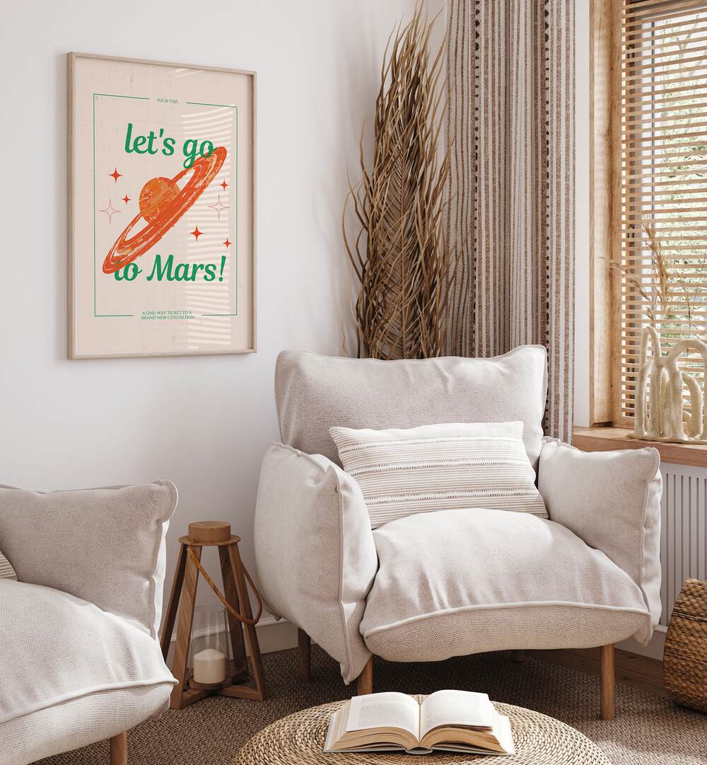 Transform your space with captivating "LETS GO TO MARS, FANTASY" wall art prints for dreamers and explorers.