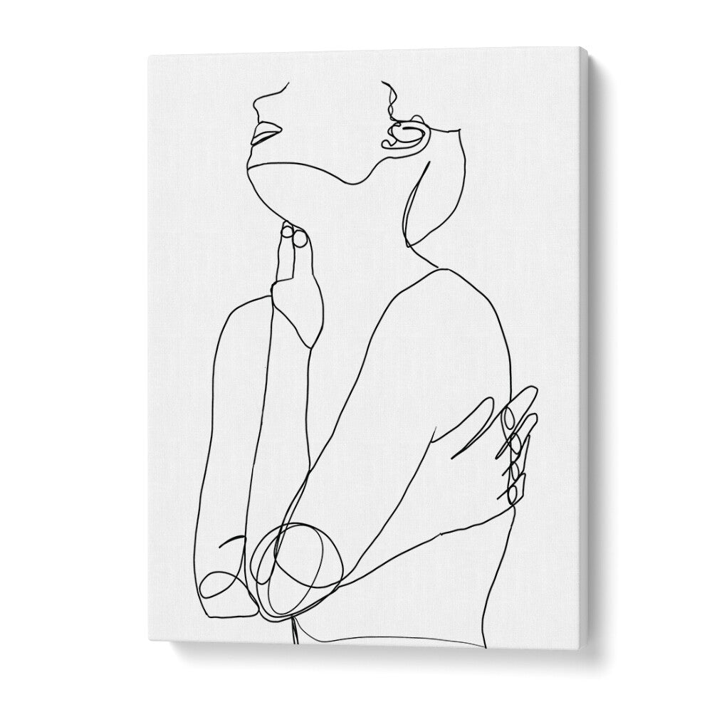 Captivating LINE DRAWING OF WOMAN III, a stunning line art painting by Sharyn Burs, showcasing modern elegance.