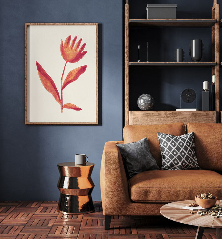 Vibrant LINOCUT FLOWER VIVA MAGENTA, FLORAL FLOWER PAINTINGS by Alisa Galitsyna enhances any living space.