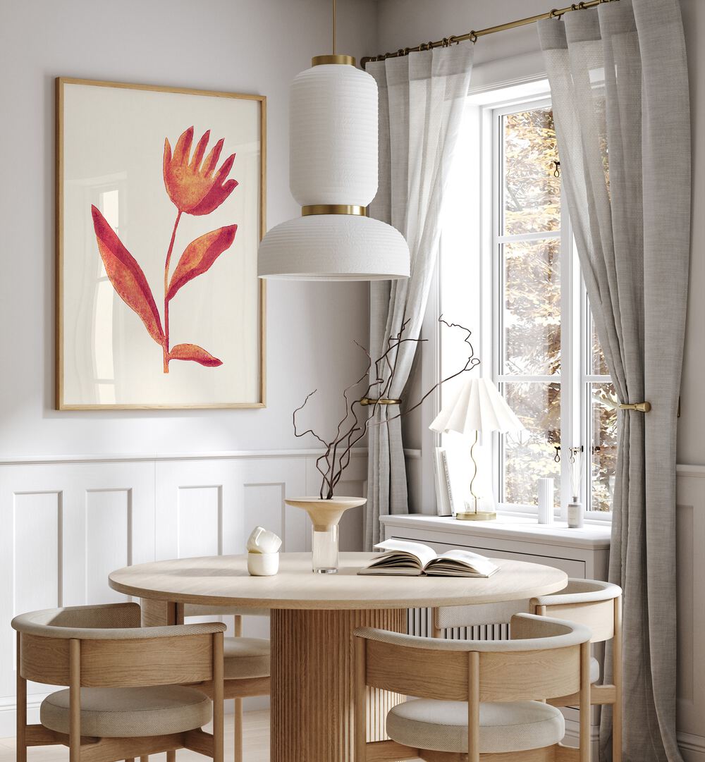 Bright and vibrant LINOCUT FLOWER VIVA MAGENTA, FLORAL FLOWER PAINTINGS by Alisa Galitsyna enhance your decor.