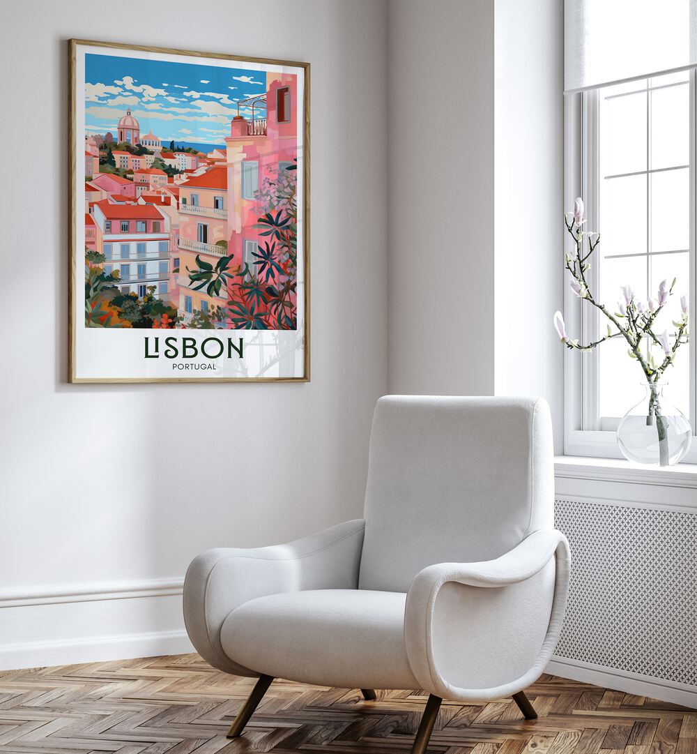 lisbon-mosaic travel posters Artwork I placed on a Wall