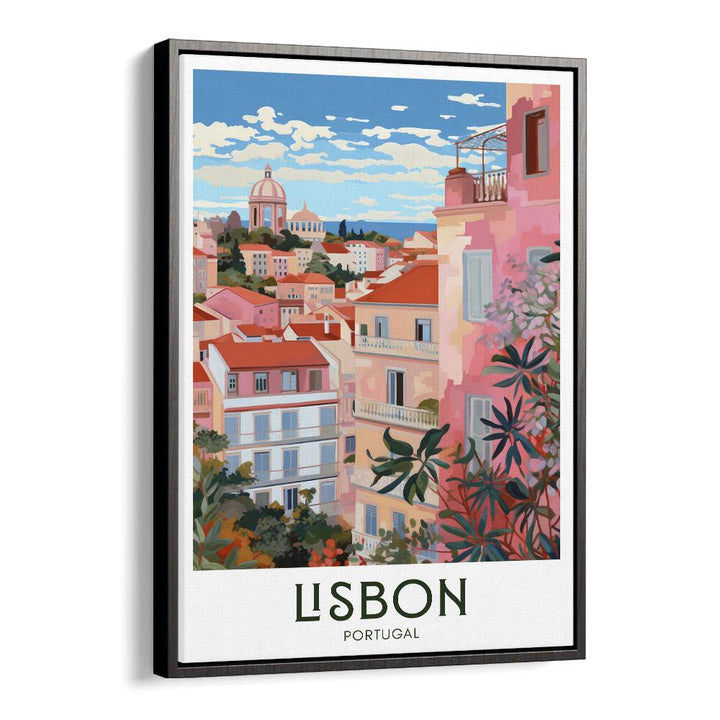 lisbon-mosaic travel posters in Black Floater Frame