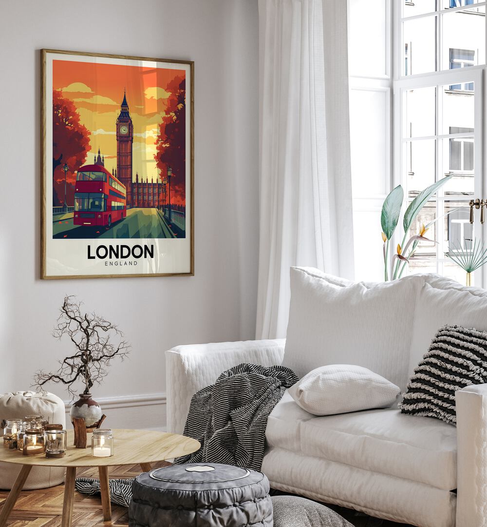 london-england I travel posters Artwork II placed on a Wall