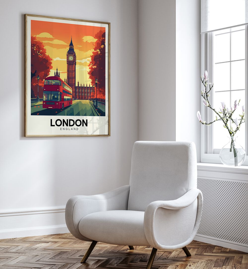 london-england I travel posters Artwork III placed on a Wall