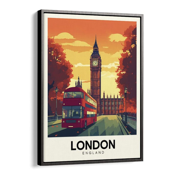 london-england I travel posters in Black Floater Frame