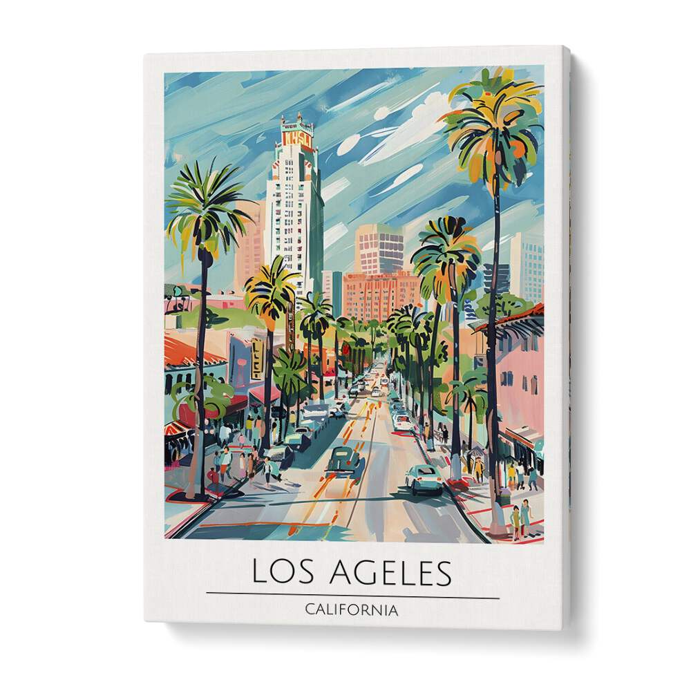 los angeles-usa travel posters in Gallery Wrap