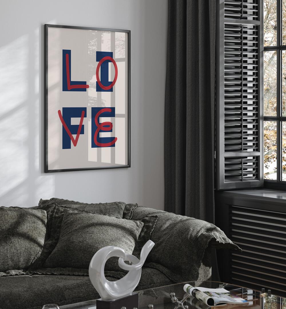 love life by frankie kerr-dineen geometric paintings Artwork III placed on a wall
