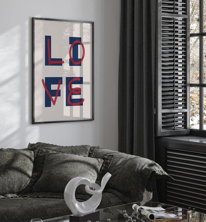 love life by frankie kerr-dineen geometric paintings Artwork III placed on a wall