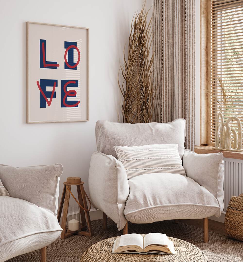 love life by frankie kerr-dineen geometric paintings Artwork V placed on a wall