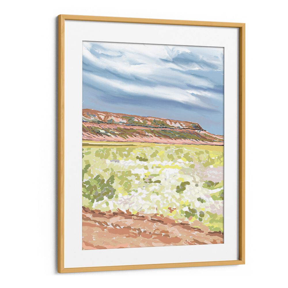 Stunning MEMORIES IN BLOOM II landscape paintings in an oak frame, perfect for transforming your living space.