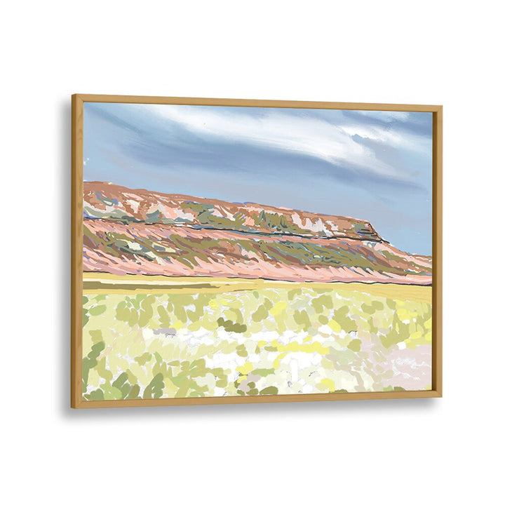 Stunning MEMORIES IN BLOOM, LANDSCAPE PAINTINGS in an oak wood frame, perfect for transforming your space.