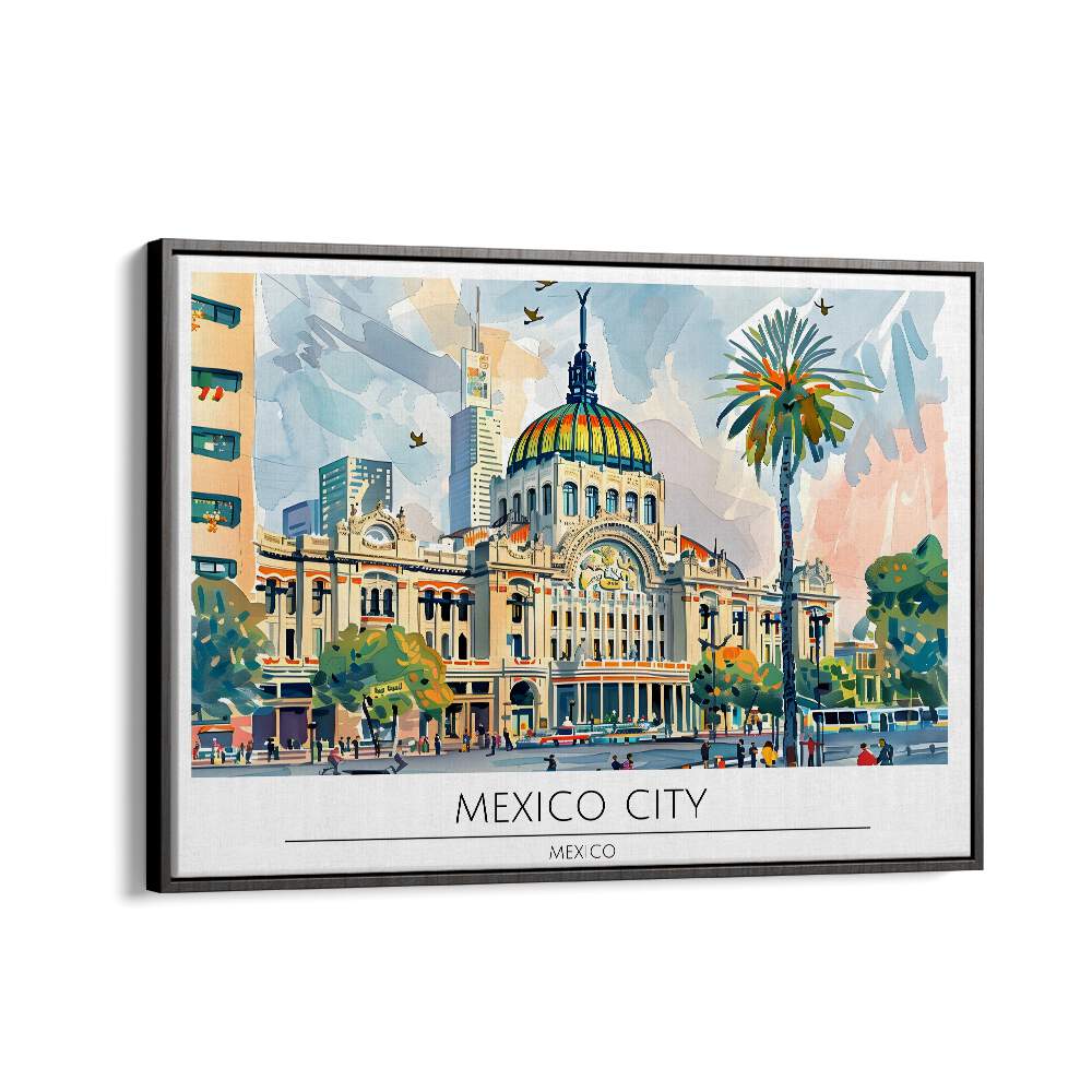 mexico city-mexico II travel posters in Black Floater Frame