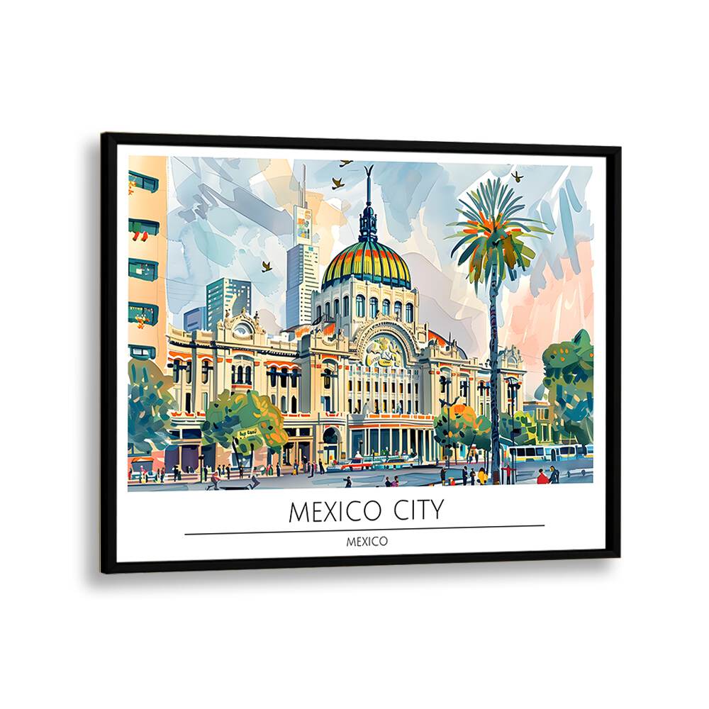 mexico city-mexico II travel posters in Black Plain Frame