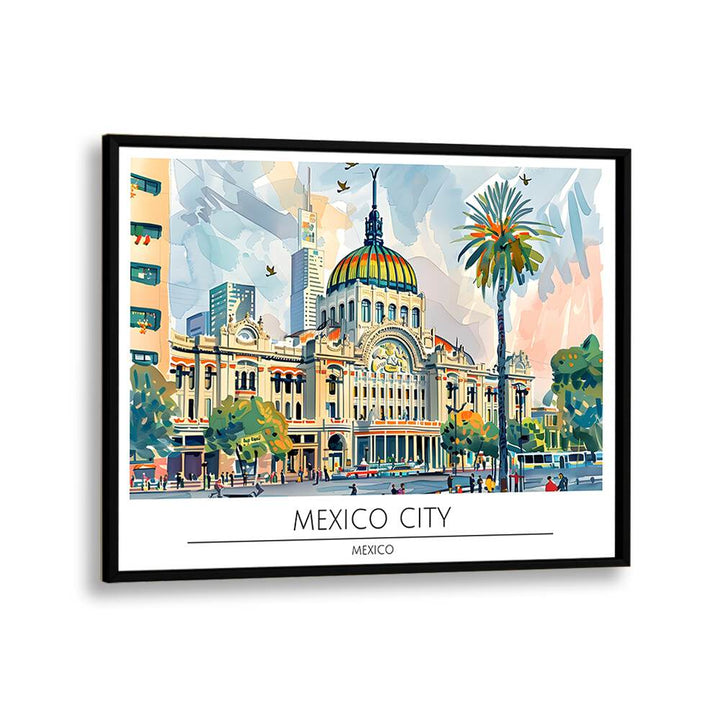 mexico city-mexico II travel posters in Black Plain Frame