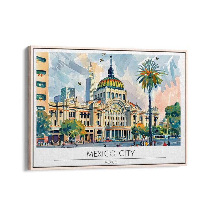 mexico city-mexico II travel posters in Oak Wood Floater Frame