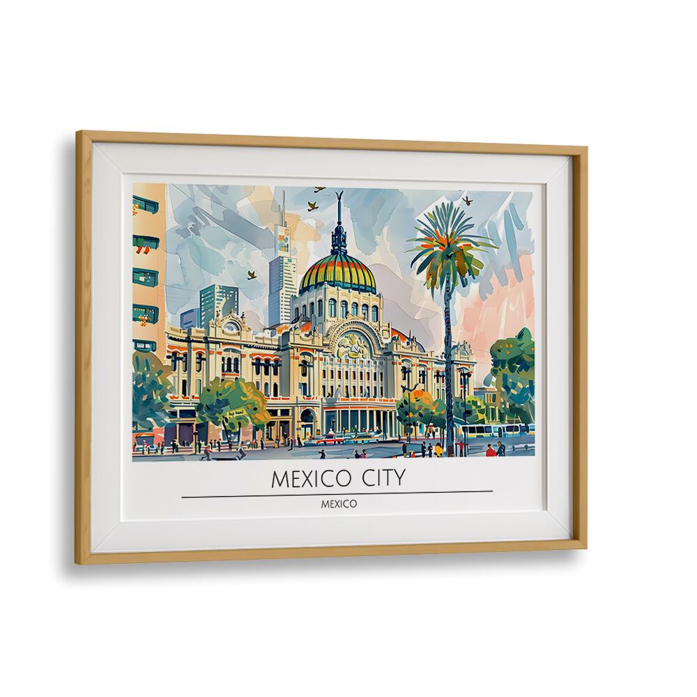mexico city-mexico II travel posters in Oak Wood Frame With Mount