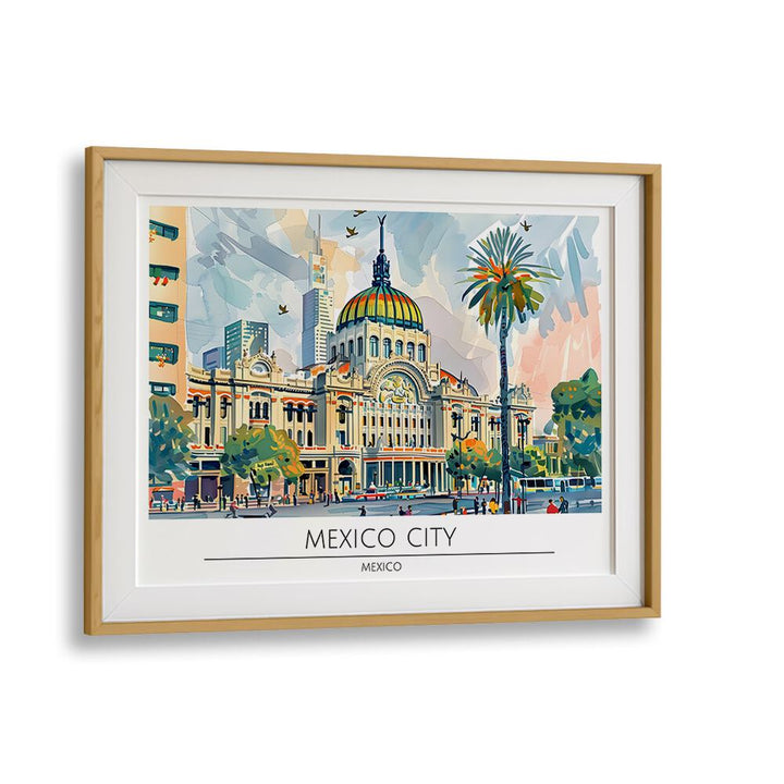 mexico city-mexico II travel posters in Oak Wood Frame With Mount