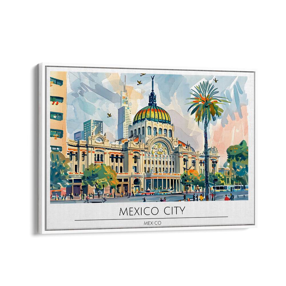 mexico city-mexico II travel posters in White Floater Frame
