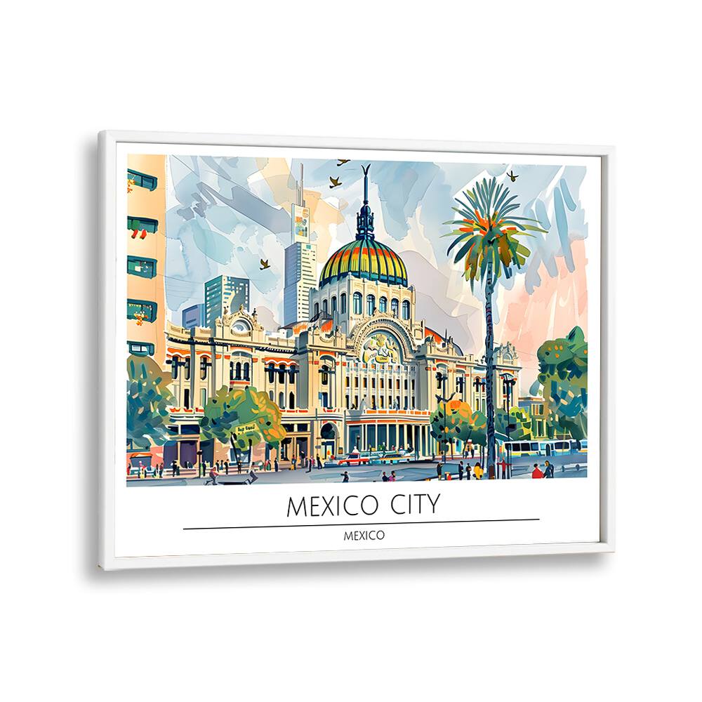 mexico city-mexico II travel posters in White Plain Frame