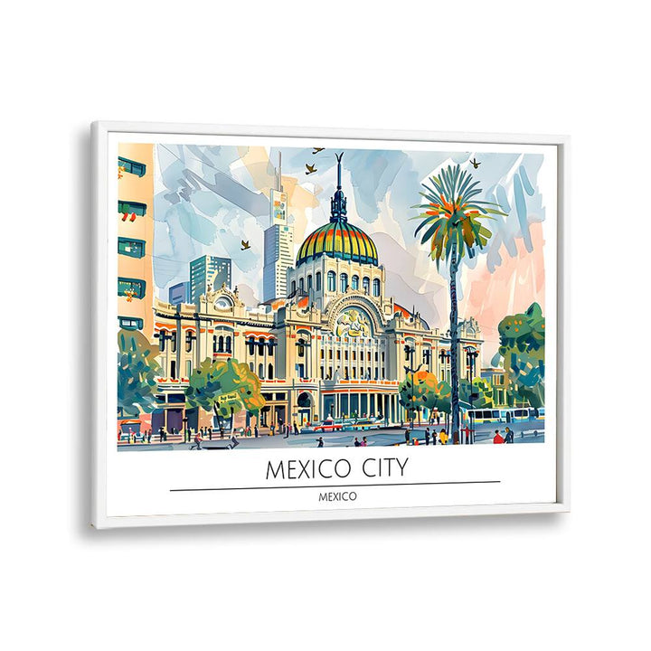 mexico city-mexico II travel posters in White Plain Frame