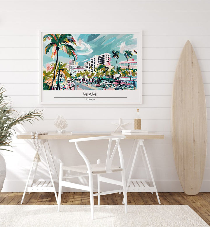 miami-florida travel posters Artwork I placed on a Wall