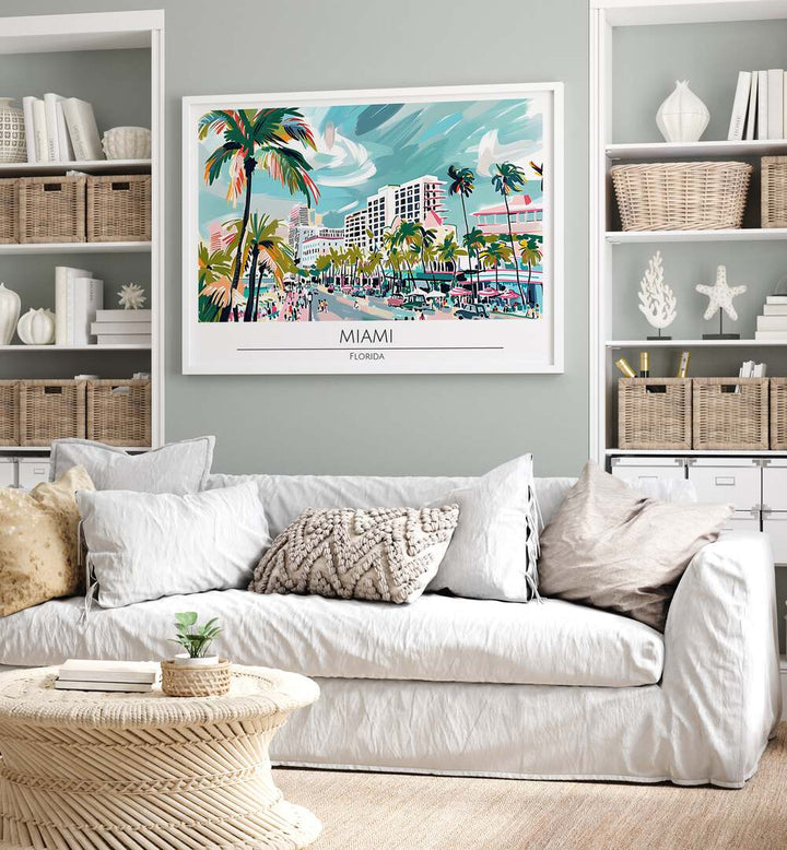 miami-florida travel posters Artwork III placed on a Wall