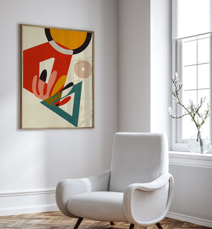 Vibrant MID CENTURY CIRQUE II, ABSTRACT PAINTINGS by Ana Rut Bre adds modern flair to your living space.