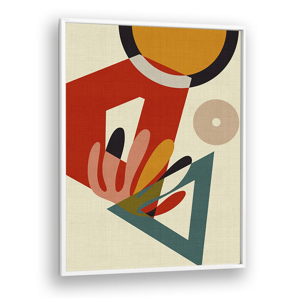 Vibrant MID CENTURY CIRQUE II, ABSTRACT PAINTINGS by Ana Rut Bre, showcasing modern art in a stylish white frame.