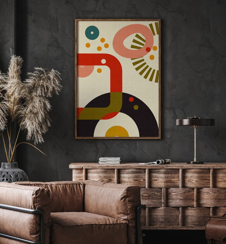 Stylish MID CENTURY CIRQUE III, ABSTRACT PAINTINGS by Ana Rut Bre, perfect for modern decor and artistic inspiration.