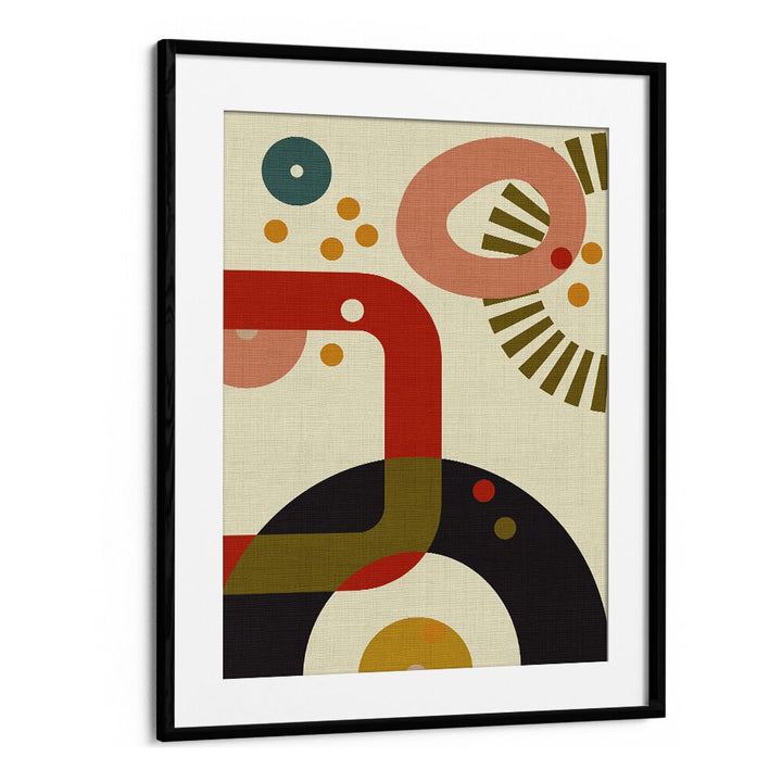 Stylish MID CENTURY CIRQUE III, ABSTRACT PAINTINGS by Ana Rut Bre, framed artwork perfect for modern decor.