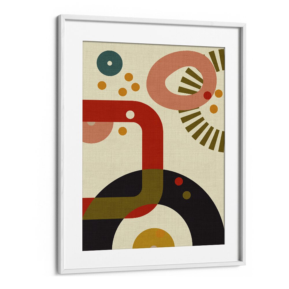 Stylish MID CENTURY CIRQUE III, ABSTRACT PAINTINGS by Ana Rut Bre, framed art piece perfect for modern decor.