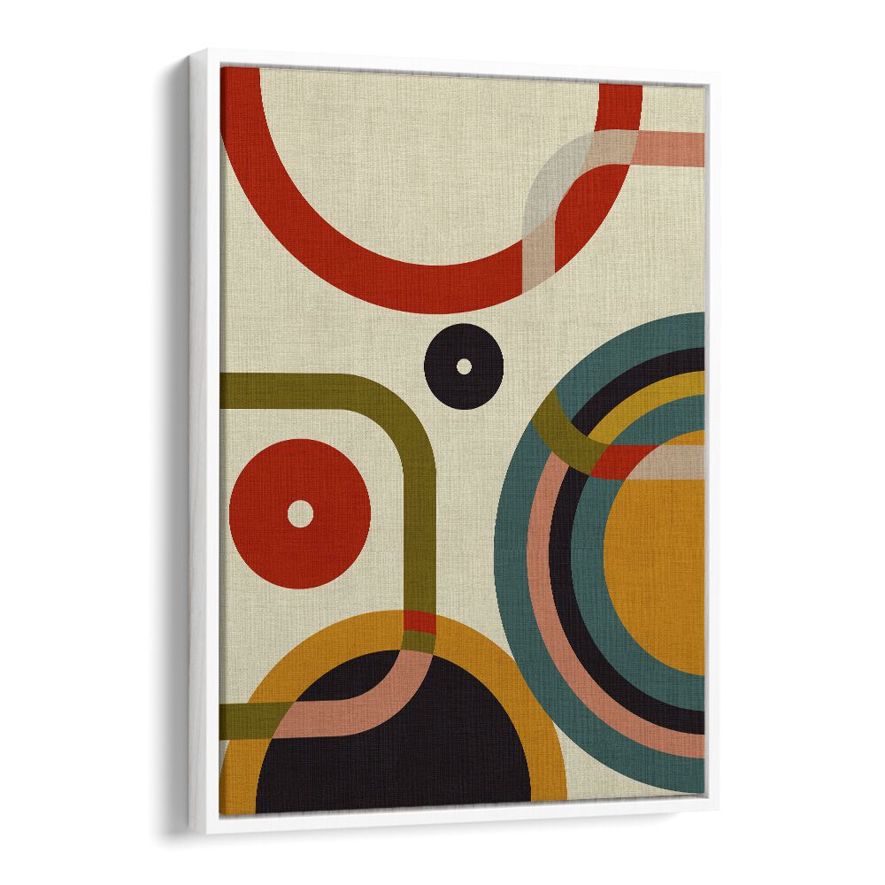 Vibrant MID CENTURY CIRQUE, ABSTRACT PAINTINGS by Ana Rut Bre, framed artwork showcasing modern elegance and color.