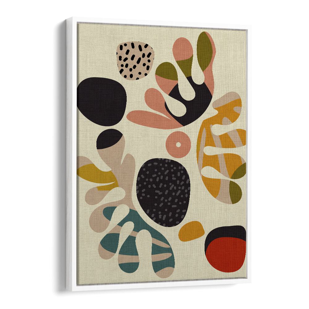Colorful abstract design featuring organic shapes in "MID CENTURY CUT OUTS II, ABSTRACT PAINTINGS" by Ana Rut Bre.