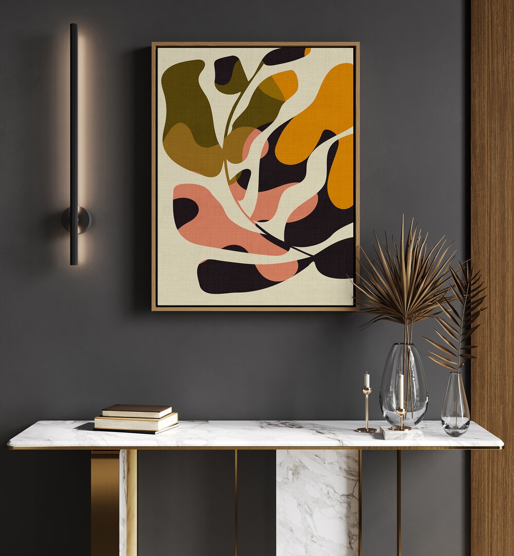 Stylish decor featuring MID CENTURY MATISSE KOPIE, ABSTRACT PAINTINGS by Ana Rut Bre, enhancing modern interiors.
