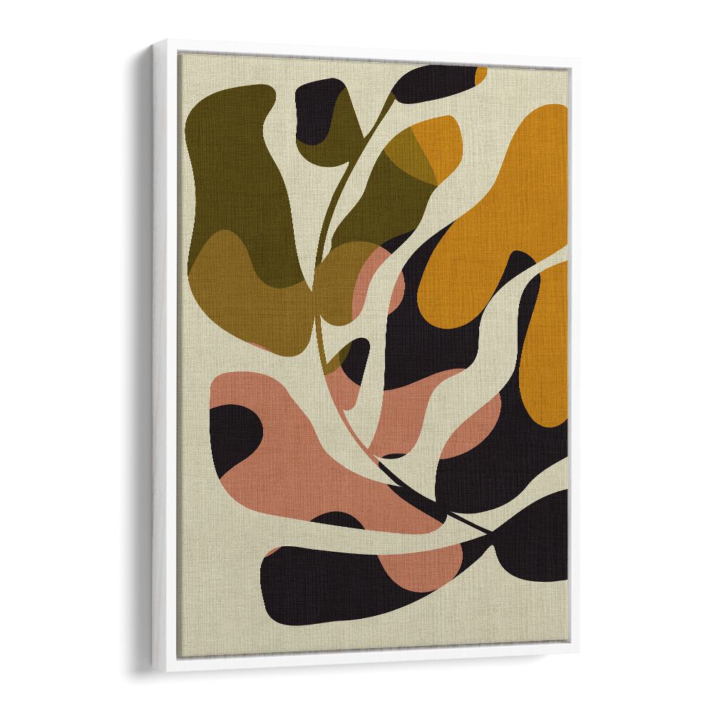 Elevate your decor with MID CENTURY MATISSE KOPIE, ABSTRACT PAINTINGS by Ana Rut Bre in a stylish white floater frame.