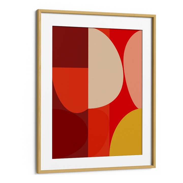 Colorful abstract composition featuring the MID CENTURY PASTEL X, ABSTRACT PAINTINGS by Ana Rut Bre in a sleek oak frame.