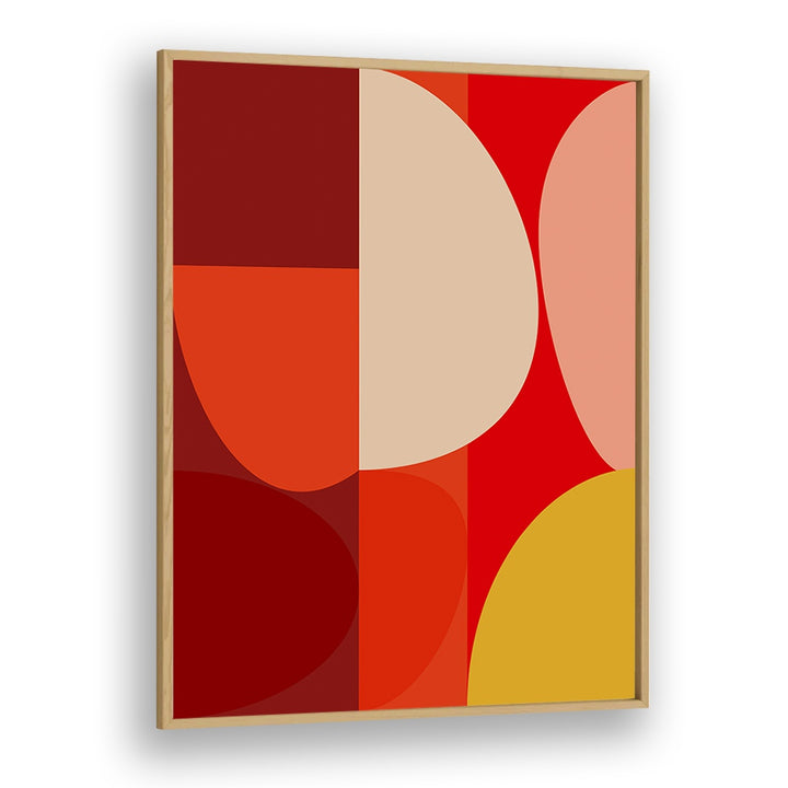 Vibrant MID CENTURY PASTEL X, ABSTRACT PAINTINGS by Ana Rut Bre in a stylish oak frame, perfect for modern decor.