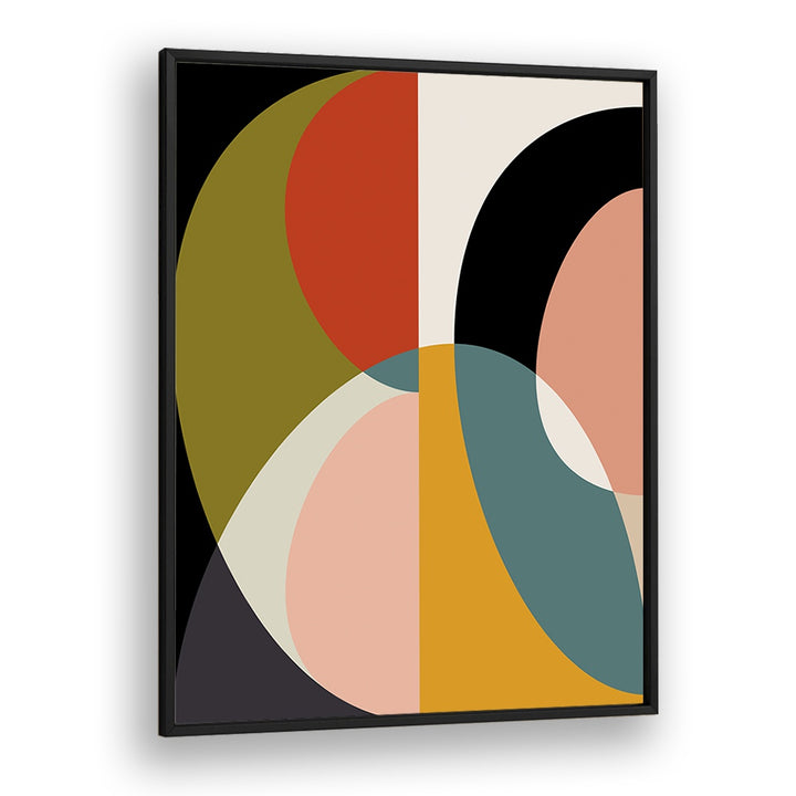 Explore MID CENTURY PASTEL XI, ABSTRACT PAINTINGS by Ana Rut Bre, showcasing vibrant modern aesthetics in a sleek frame.
