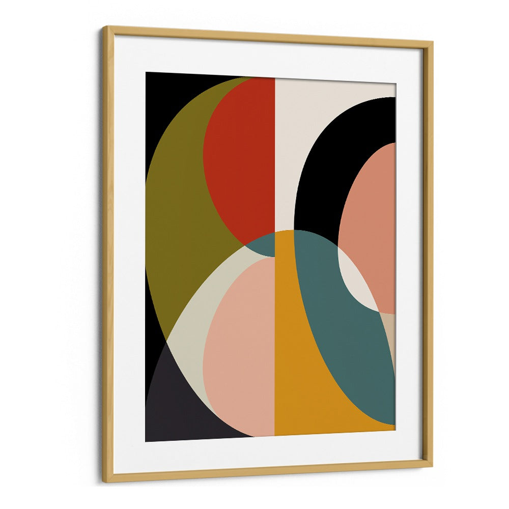 Stylish MID CENTURY PASTEL XI, ABSTRACT PAINTINGS by Ana Rut Bre in a chic oak wood frame, perfect for modern decor.