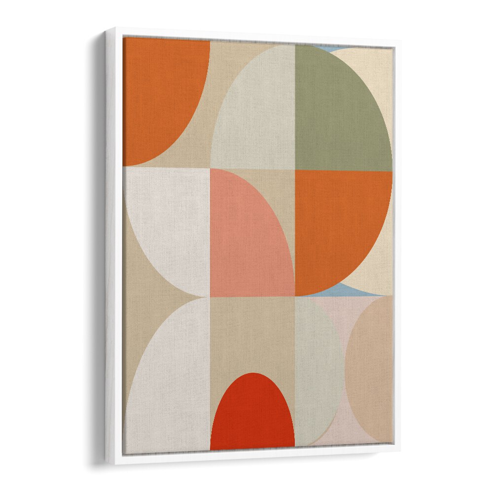 Vibrant MID CENTURY PASTEL XII, ABSTRACT PAINTINGS by Ana Rut Bre, elegantly framed, showcases contemporary artistry.