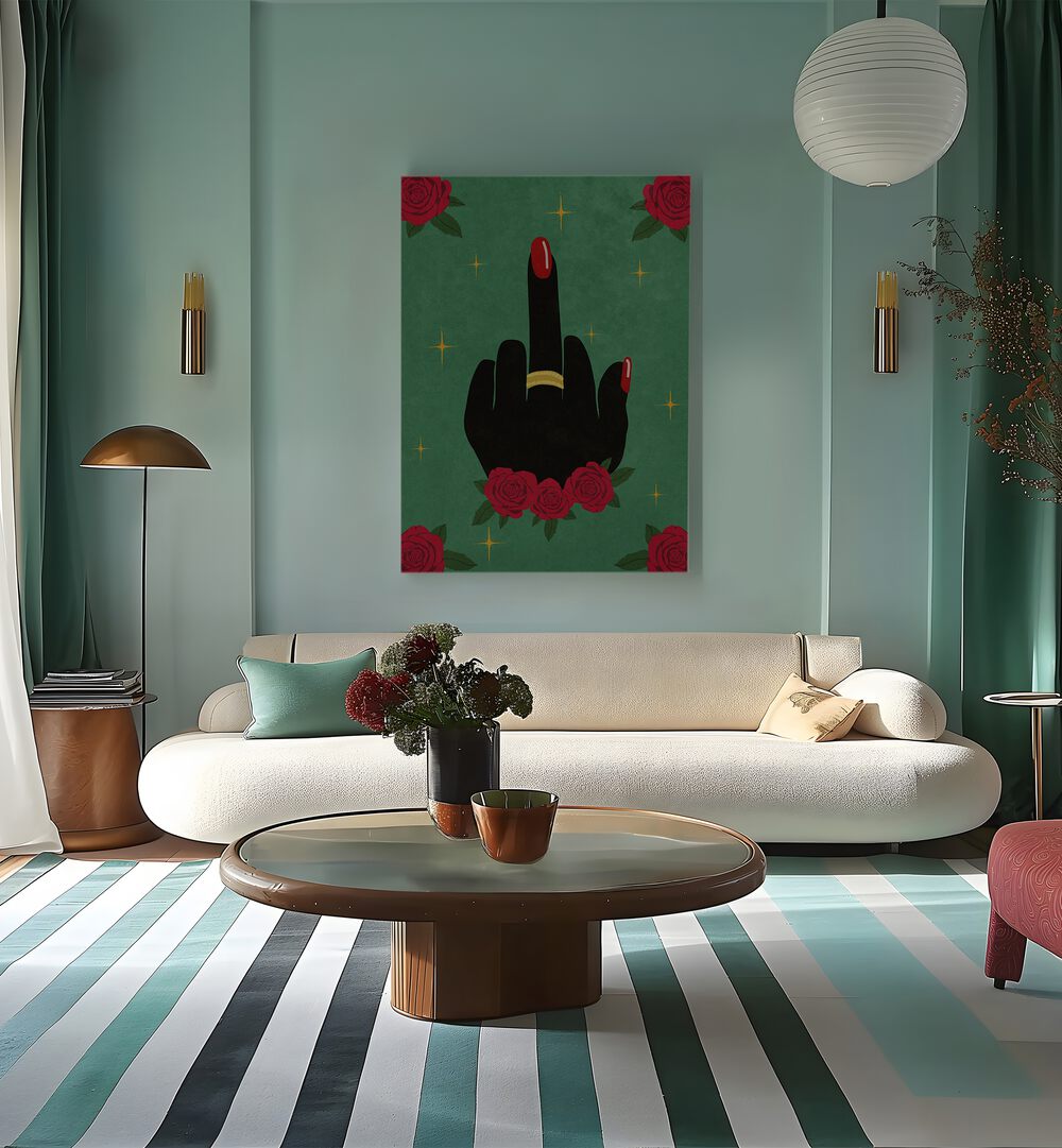 Bold MIDDLE FINGER, FASHION POSTERS by Raissa Oltmanns brings modern aesthetics to your space with striking art.