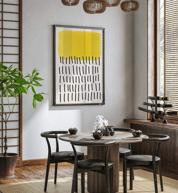 Stylish interior featuring MINIMAL ABSTRACT SERIES III, BOHO ART PRINTS by Jay Stanley, enhancing modern decor.